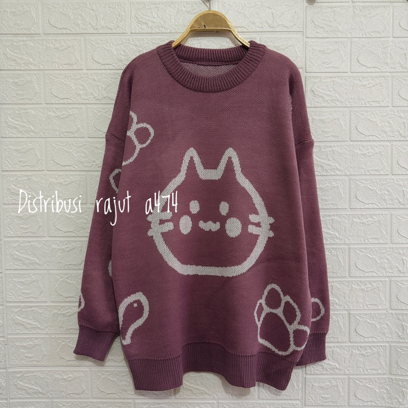 MUKO SWEATER RAJUT MOTIF FULLOVER KOREA ATASAN LENGAN PANJANG