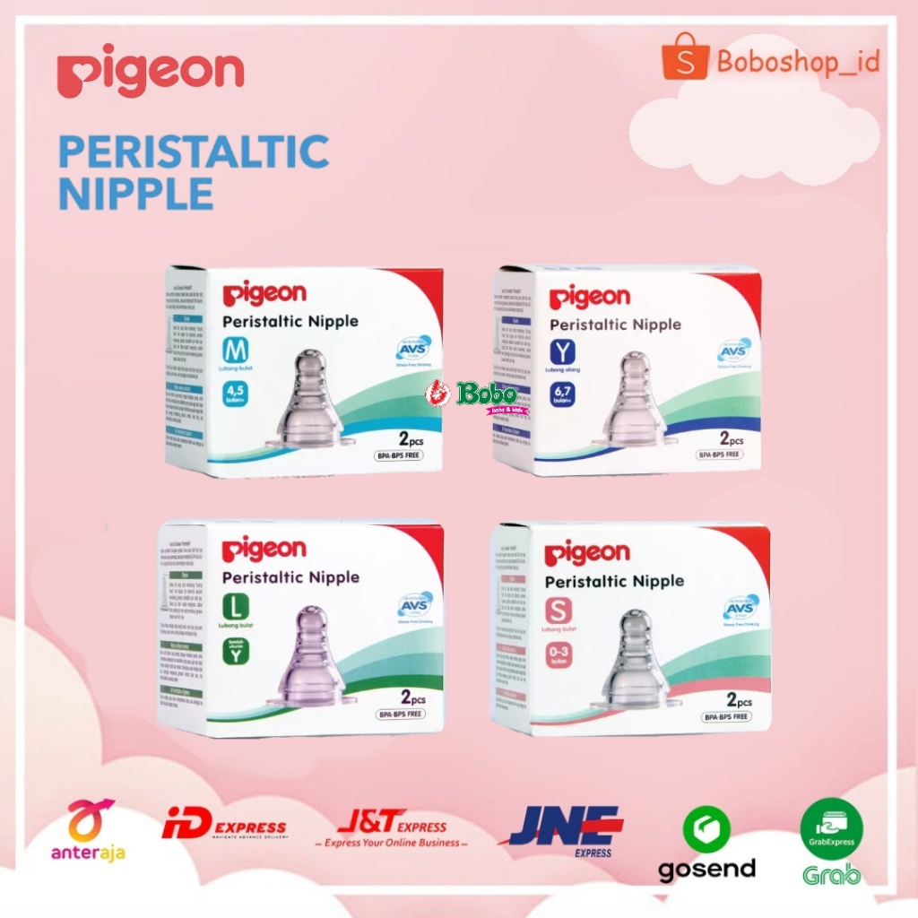 Pigeon Peristaltic Slim Neck Nipple Box Isi 2 Pcs - Pentil Botol Dot Bayi