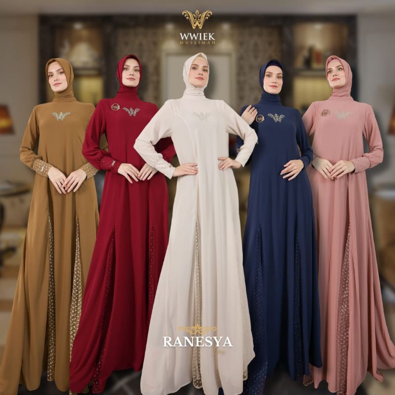 Ranesya Dress Set Jilbab by Wwiek Muslimah/Ranesya syari by wwiek/Ranesya Dress by Wwiek/Wwiek Terba