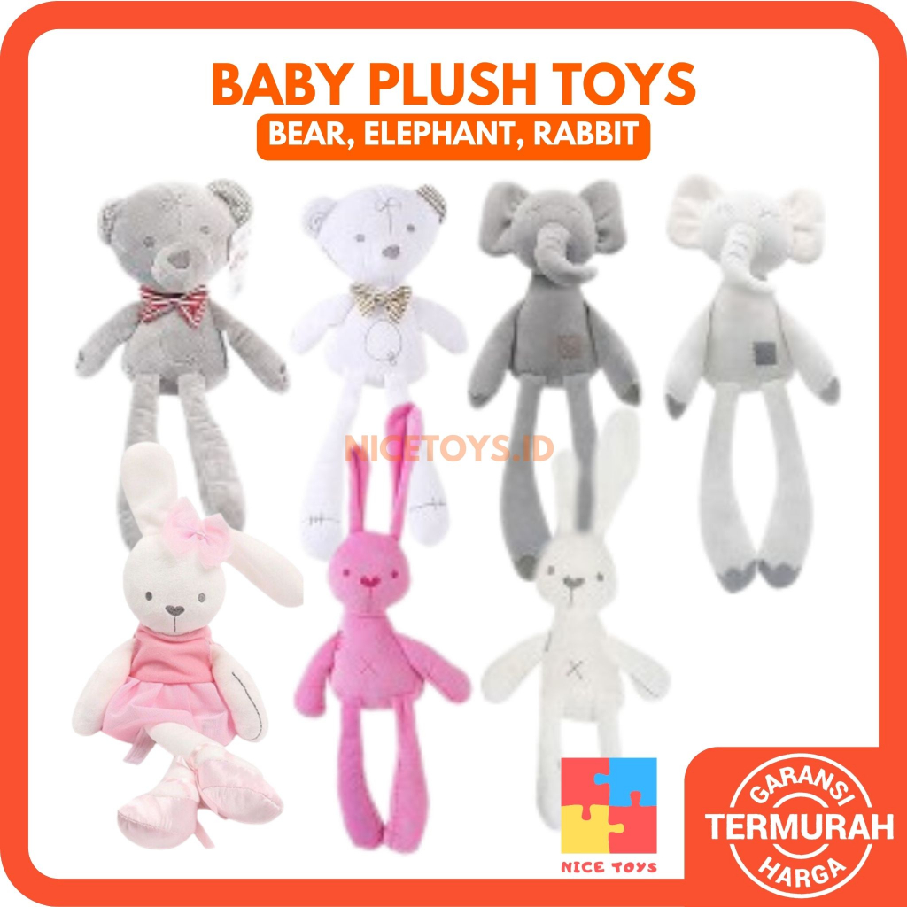 Boneka Plush Doll Mainan Boneka Bayi Boneka Newborn Boneka Gajah Boneka Beruang Boneka Rabbit Boneka Kelinci