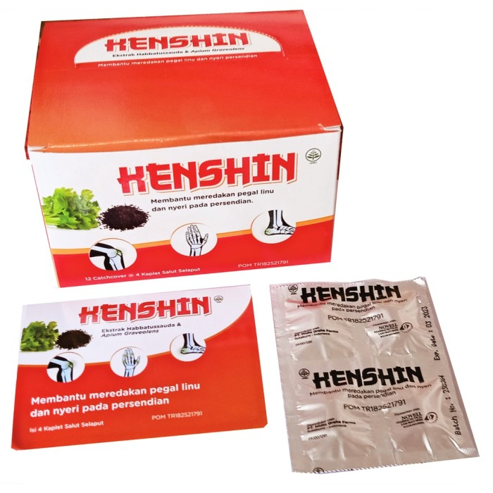 KENSHIN 4 TAB / STRIP /  Hensin tablet per box obat nyeri dan pegal linu Murah / asam urat