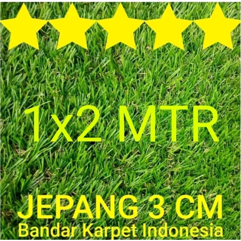 Rumput Sintetis Jepang TEBAL 3 CM ukuran 1x2M 99.9% TERLIHAT ASLI