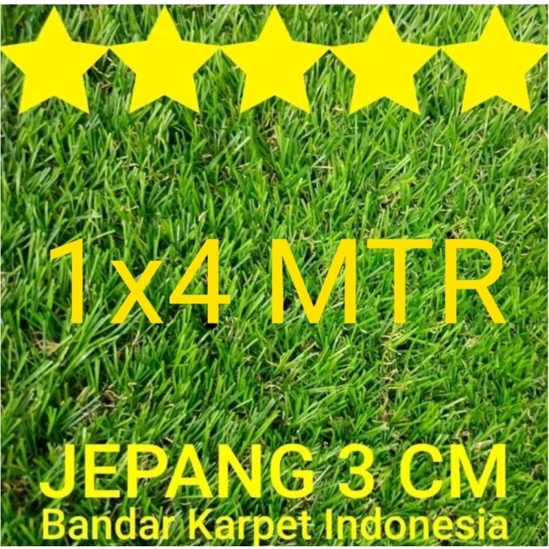 Rumput Sintetis Jepang TEBAL 3 CM ukuran 1x4 M 99.9% TERLIHAT ASLI