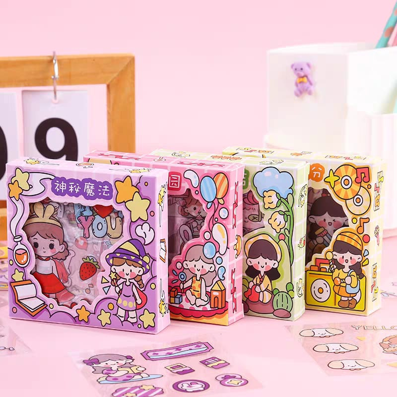 1 BOX ISI 100 LEMBAR STICKER NONO KARAKTER KARTUN MIX /STICKER BOTOL MINUM TUMBLR VIRAL [ IMPORT ]