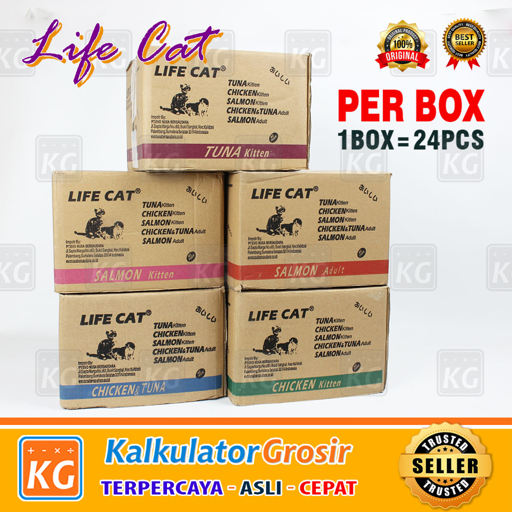 Life Cat Pouch 1Box Makanan Kucing Basah Kitten Adult 85gr / 85 gr Sachet 1Box / Wet 24 Pcs 1 Box 1/2box 12pcs