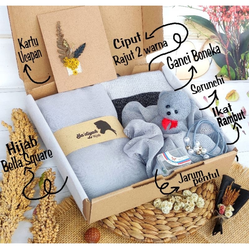 Hampers Hijab Bella Square / Gift Box Nikahan / Kado Ultah / Kado Wisuda/ Kado Semprol Murah