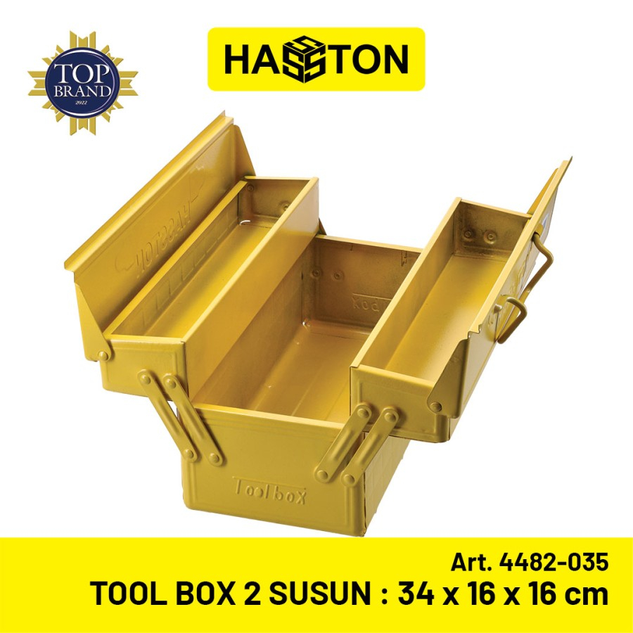 HASSTON Toolbox 2 Susun Kuning Besi 34x16x16cm / Tool box Metal Case
