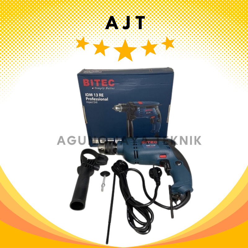 Bor 13mm DM-13RE Bitec / Mesin Bor Tangan 13mm DM 13 Bitec / Bor Drill Besi Kayu 13mm Bitec