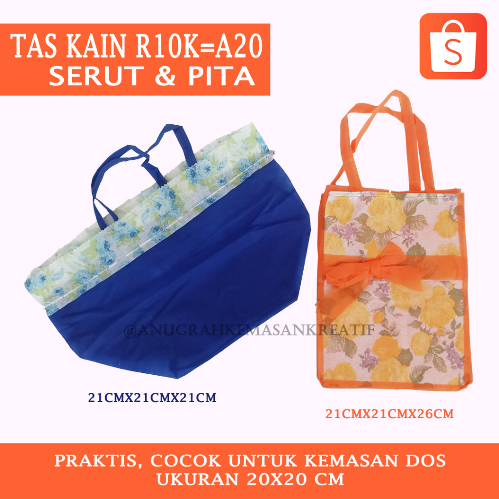 

Tas Kain R10k = A20 Pita ~ A20 Serut @12 Pcs