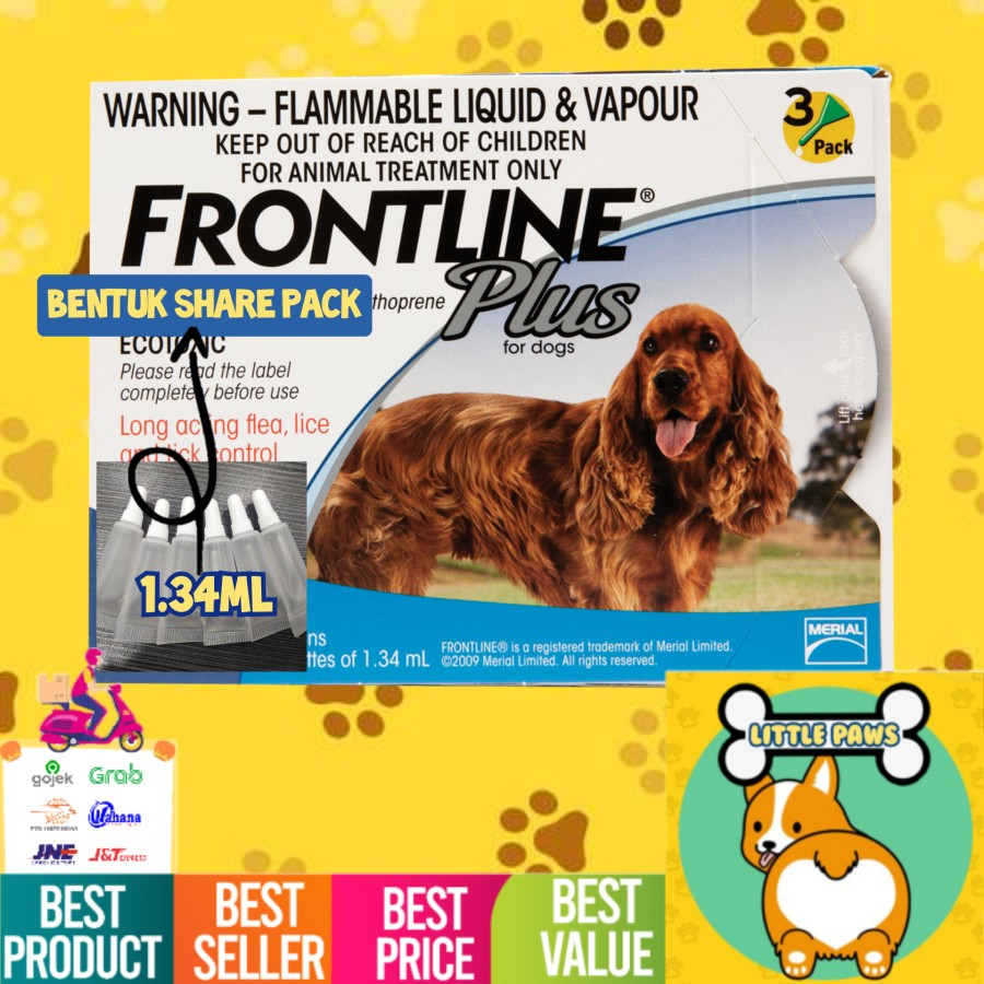 Obat Kutu Anjing Frontline Plus 100% Original Medium 10-20kg REPACK