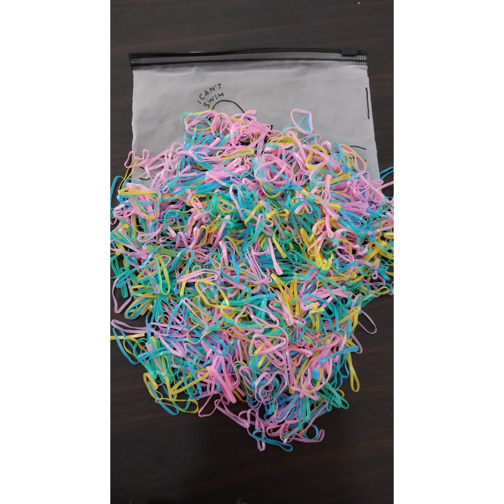 Karet ikat rambut free pouch karet cina isi 1000 pcs