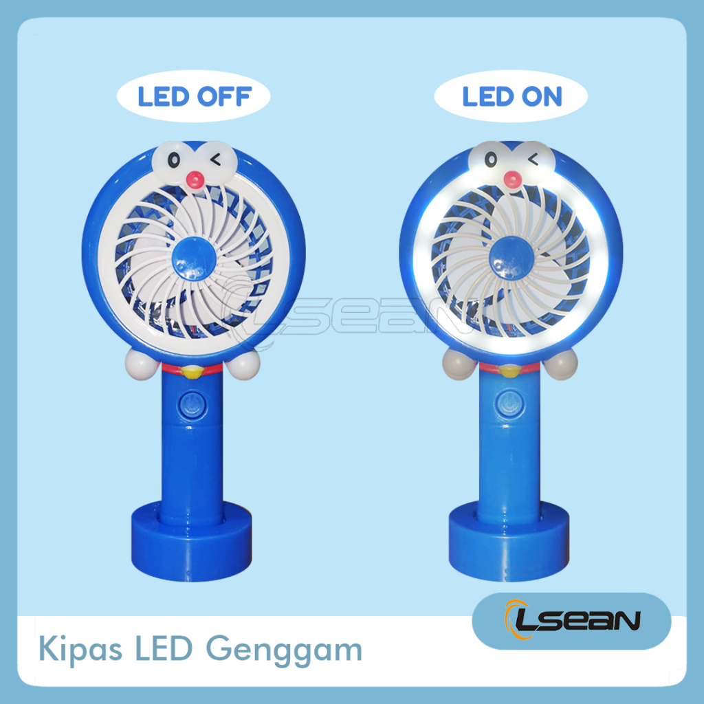 KIPAS GENGGAM LED BULAT KARAKTER KARTUN LUCU MINI USB RECHARGEABLE