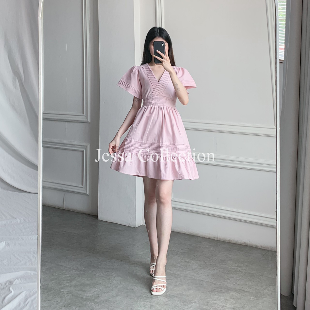 Premium Bilva Dress TH 839 COTTON Gaun Mini Wanita Bahan Katun Simple