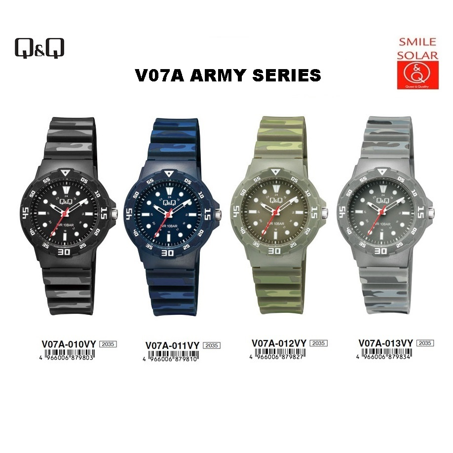 MODEL TERBARU Jam Tangan Wanita Casual Sporty Rubber Karet Analog Original Q&amp;Q QnQ QQ V07A Series