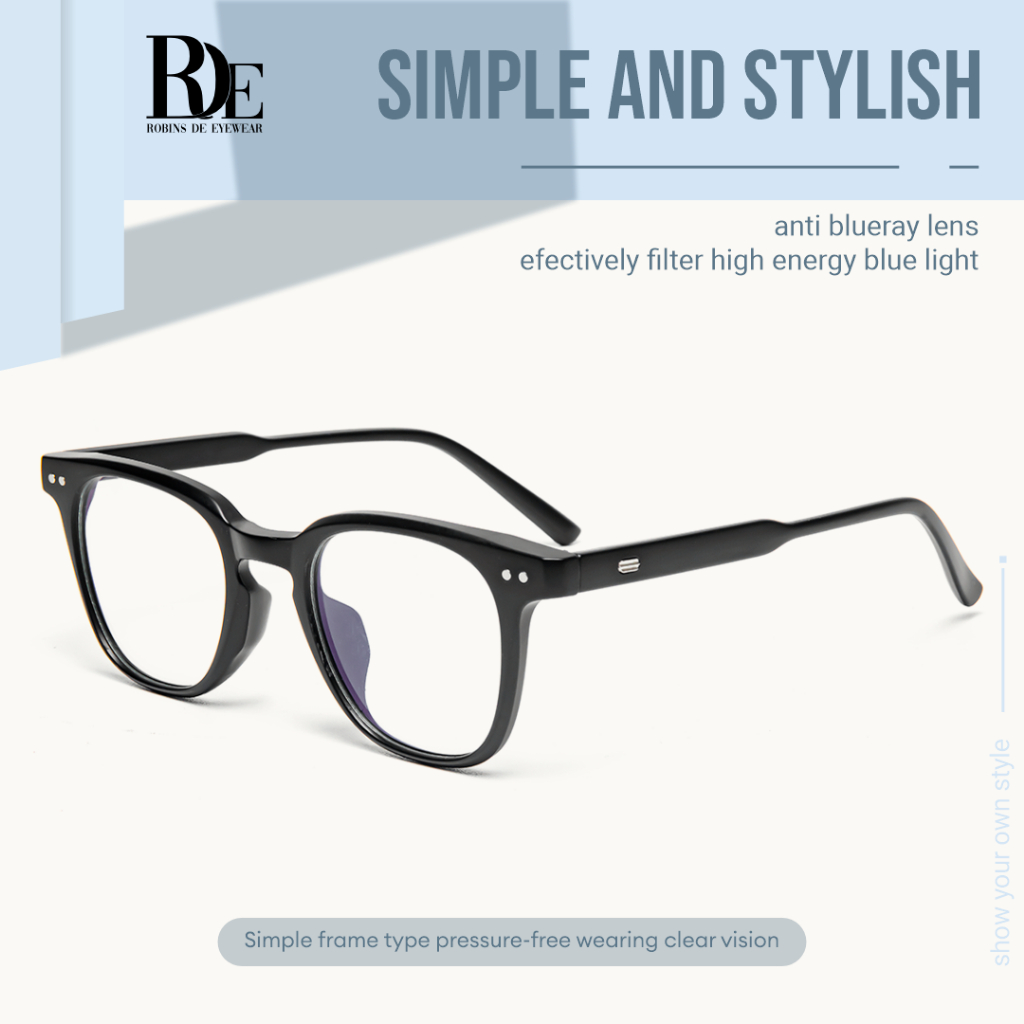 Robins kacamata Lentur Anti Radiasi Blueray Frame Kacamata Minus Photocromic Bluecromic Fashion Pria