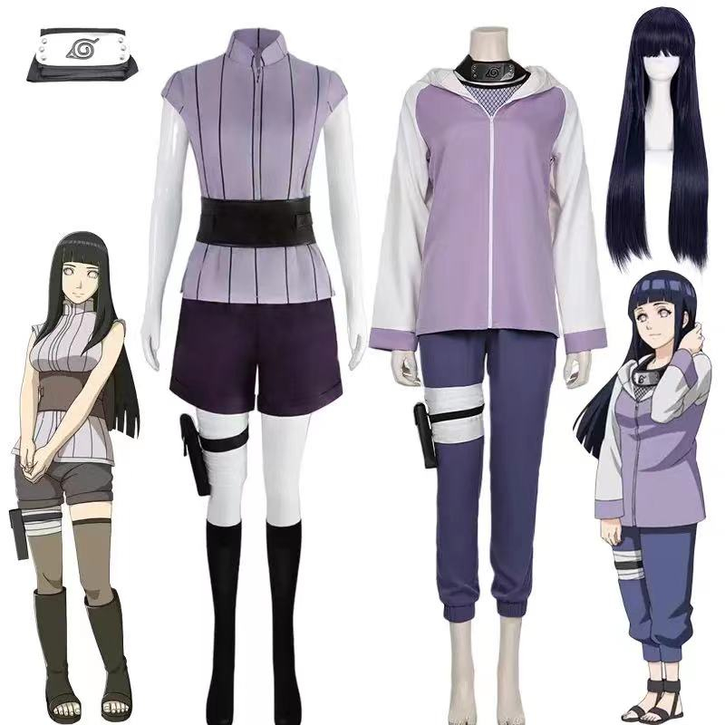 Anime Hyuga Hinata Shippuden Generation Jacket Pants Cosplay Costumes