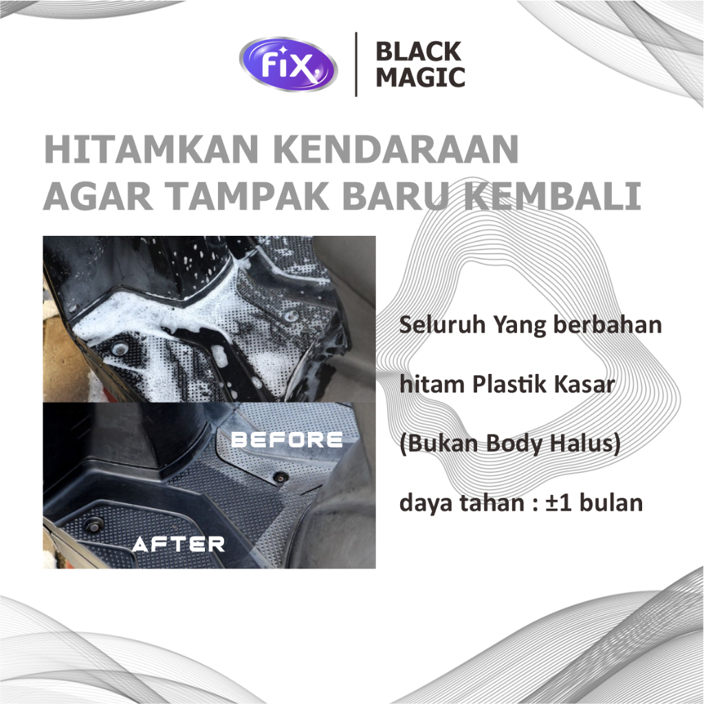 FIX - Penghitam Body Motor / Dasboard Mobil Permanen Black Magic