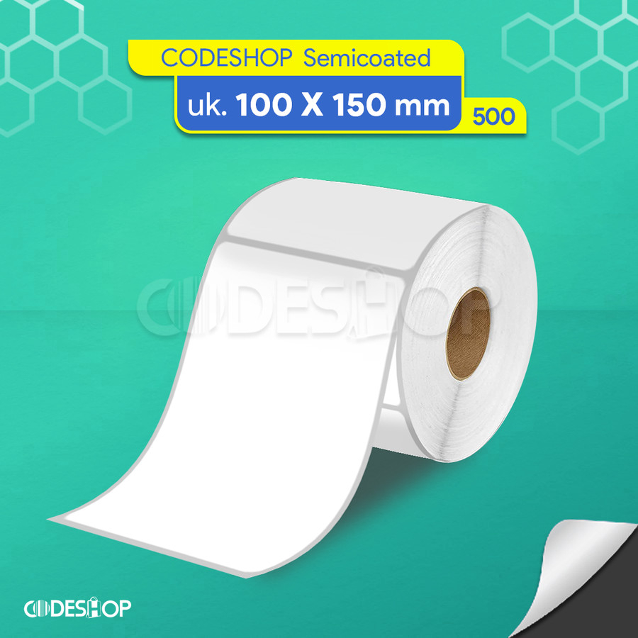 

Stiker Label Semicoat 100 x 150 / 100x150 mm / 100x150mm / 10x15 cm 500 Pcs Core Besar