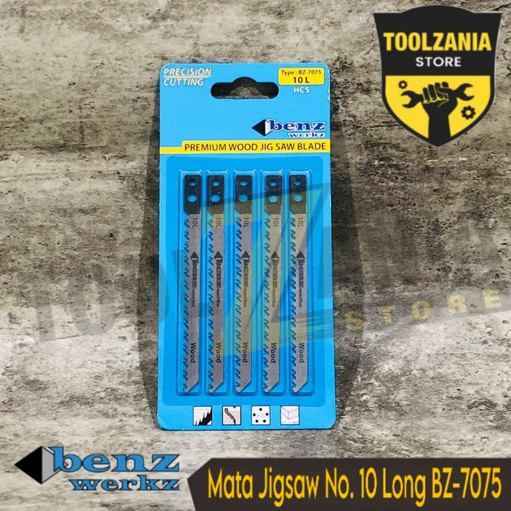 Mata gergaji jigsaw kayu no.10L jig saw blade wood BZ-7075 benz werkz Mata gergaji jig saw kayu no.1