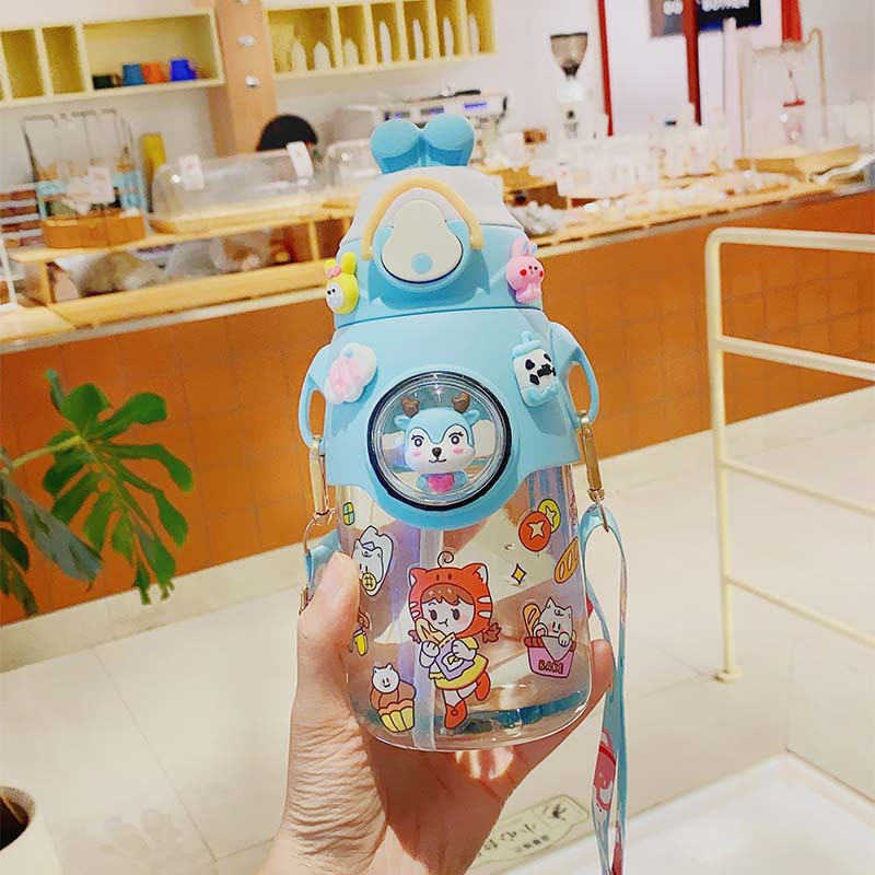 BOTOL MINUM ANAK/BABY KARAKTER LUCU GEMOY /BPA FREE/TALI PANJANG/STIKER TERBARU 1933