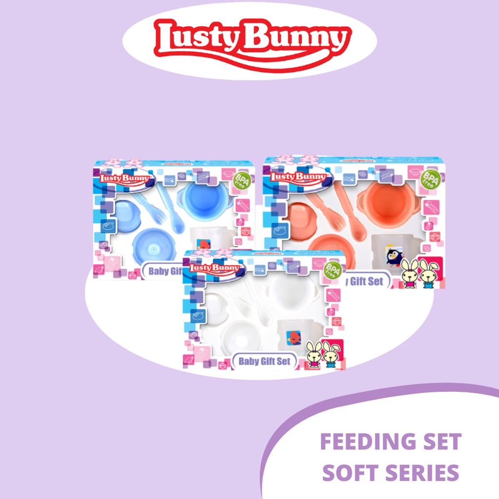 LustyBunny Feeding Set Perlengkapan Makan Bayi LB1425 /Lusty Bunny Peralatan Makan Bayi