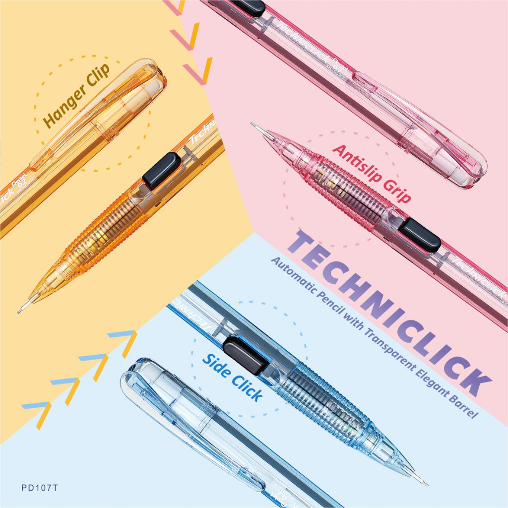 

Pensil mekanik Pentel New Technicklik PD107T / 0,7 mm Refillable Japan Quality