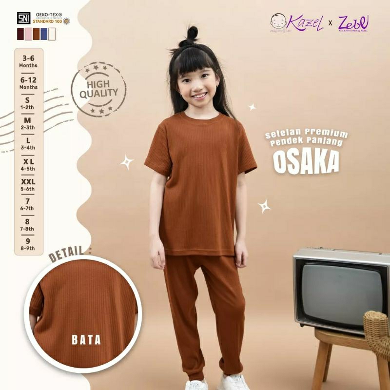 Kazel zebe setelan pendek panjang unisex osaka edition (1stel)