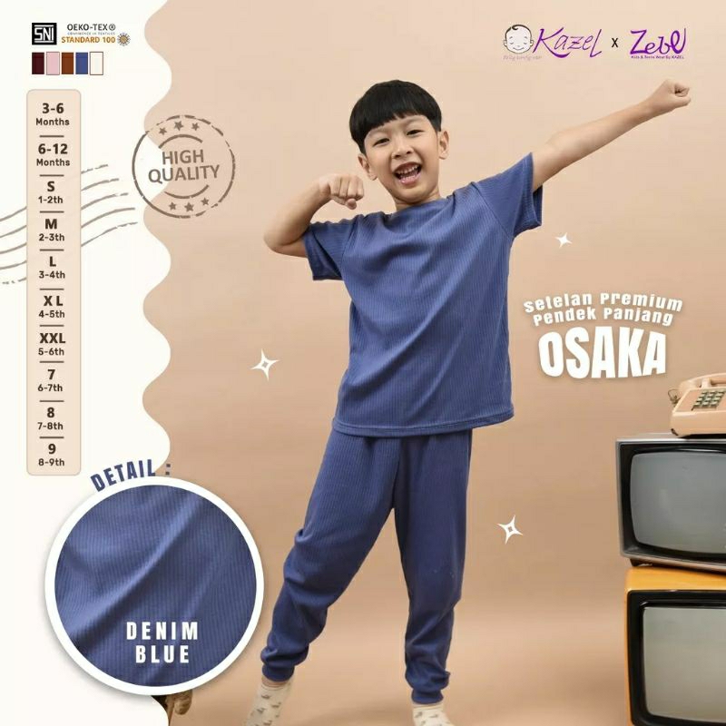 Kazel zebe setelan pendek panjang unisex osaka edition (1stel)