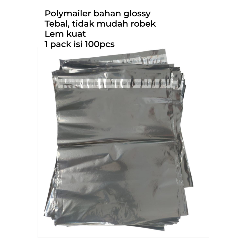 Plastik polymailer packing glossy Bahan Tebal 25x35cm 25 x 35 cm  100pcs