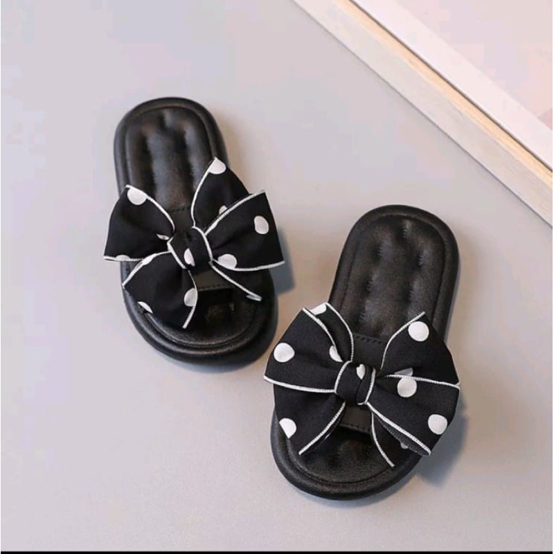 Sandal Selop Anak Perempuan Import Motif Pita Polkadot Sandal Anak Lucu