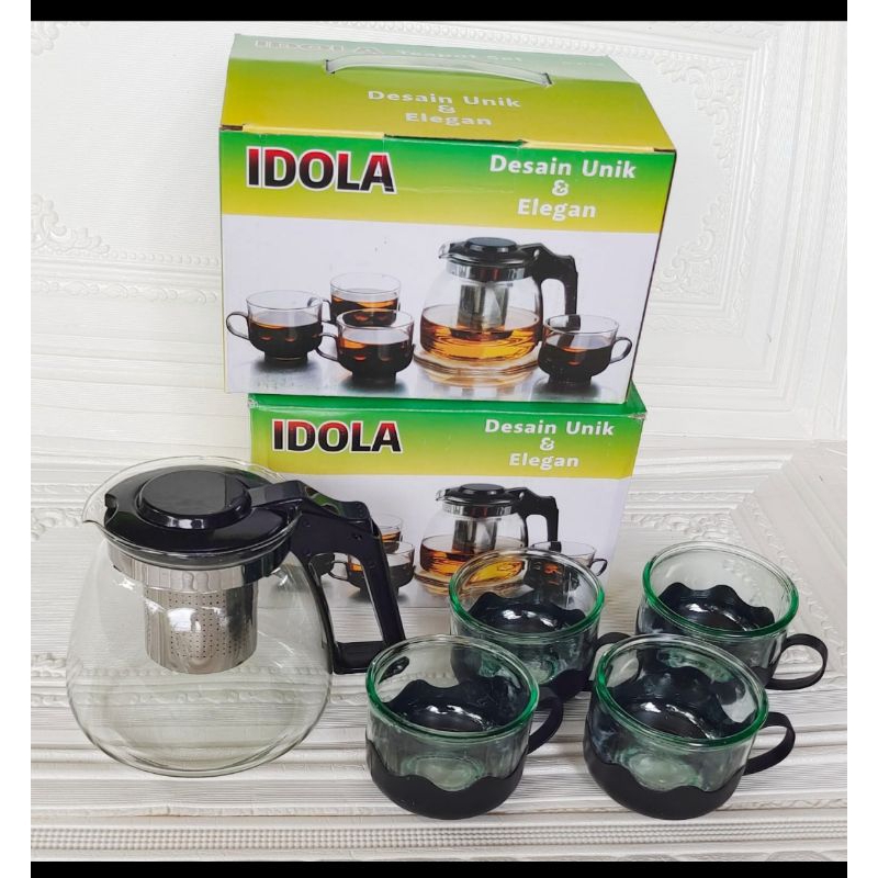 

TEA POT/TEKO KACA HITAM SET