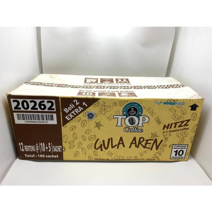 

KOPI INSTAN TOP COFFEE KOPI GULA AREN KARTON (ISI12 RENTENG)