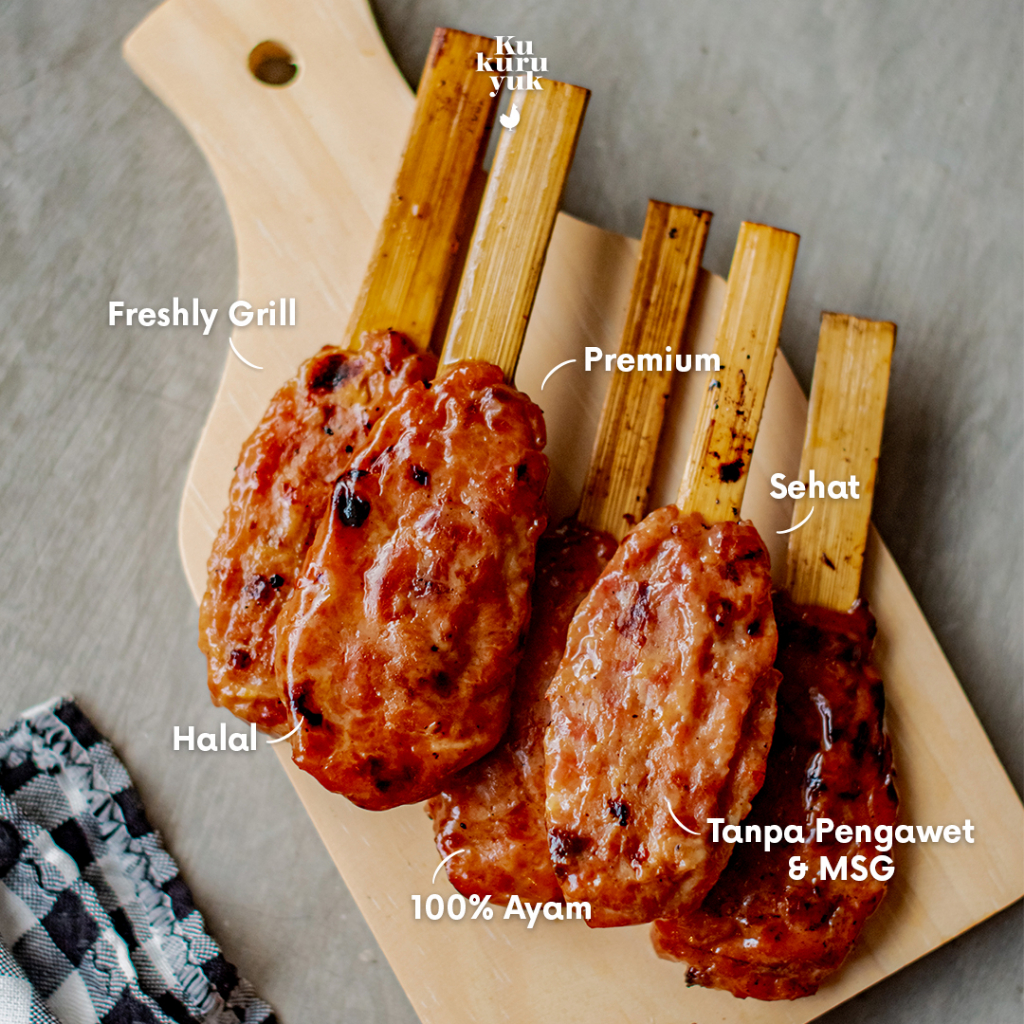 

RB Dendeng Kukuruyuk - Sateku Ayam Kukuruyuk 1 Pax Isi 5 Tusuk Sate Frozen Food 200gr