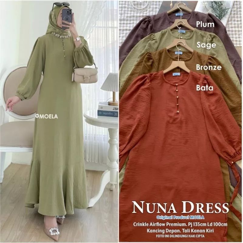 Gamis Dress Busui Polos Original Moela [Zeta Tilya Nuna Molin Lilci Siuti Luisi Kimea Biumi Zipi Twira Balkis Siama Poibi Luiry Lana Rosti]