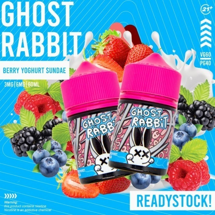 NEW CUKAI 2023 Ghost Rabbit Berry Yogurt Sundae 60ML by Tigac x Vapezoo - Liquid