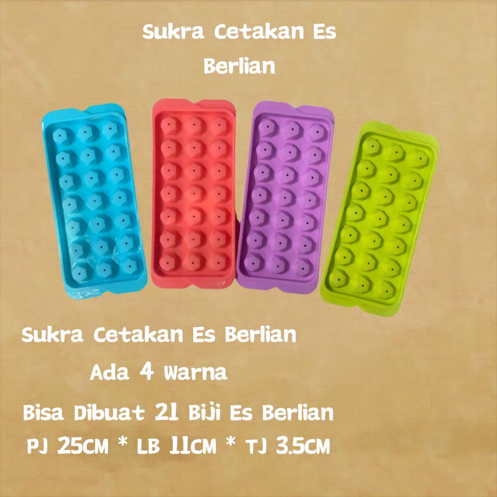 Cetakan es / Cetakan es batu / Cetakan es berlian / Cetakan es jelly / 6 warna