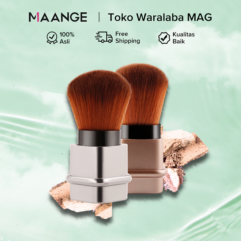 MAANGE (1Pcs)Mini Brush Blush On Tutup Rias Ukuran Besar Bedak Padat Kecantikan Kuas Travel Perona Wajah Kuas Make Up Portable Retractable Alat Make Up Alas Bedak Tabur Profesional Lembut Kosmetik Aksesoris Original Lengkap 5436