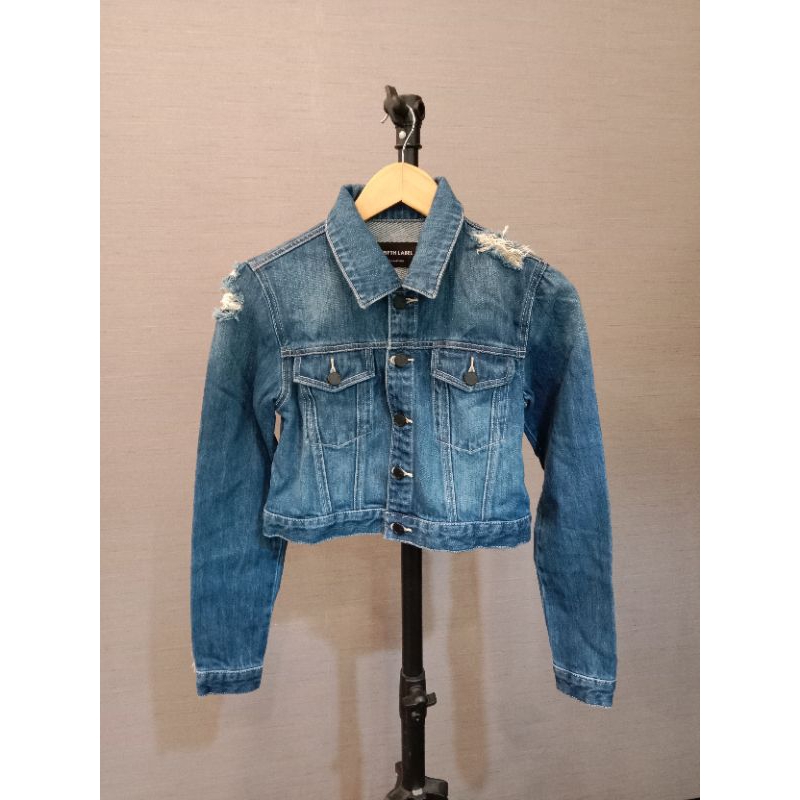Crop Top Denim Jeans Jacket by The Fifth Label