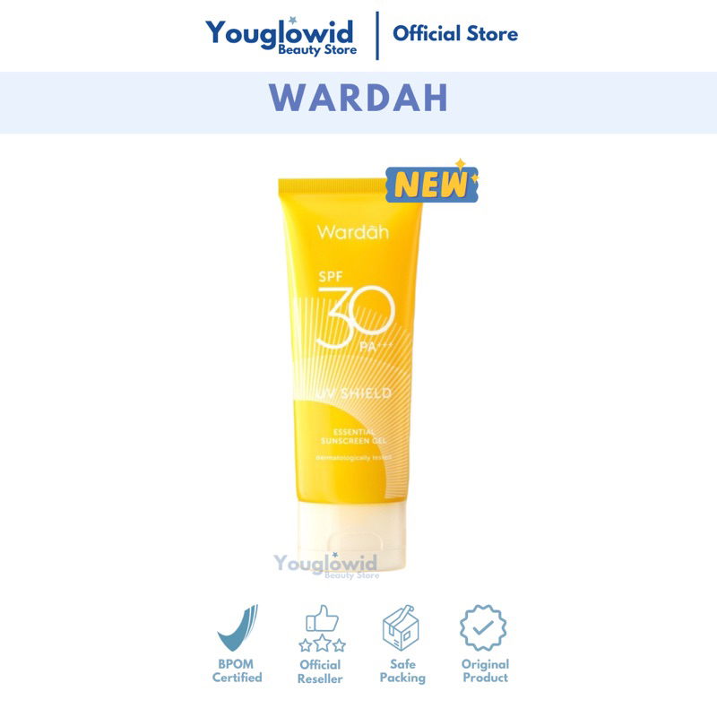 WARDAH UV Shield Essential Sunscreen Gel SPF 30 | Sunscreen Kulit Kusam Anti Aging Flek