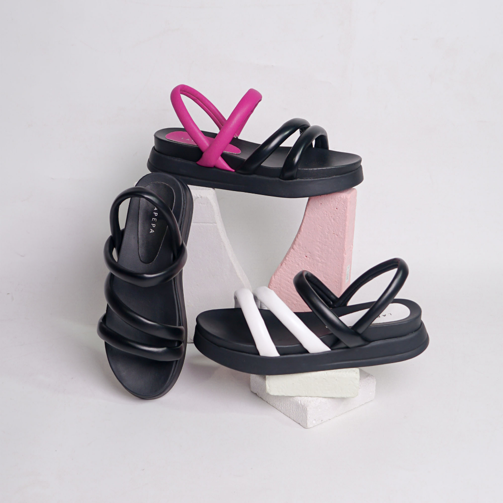 Adarastore -Lapepa MEGGY Sepatu Sandal Casual Wanita Platform Sendal Wedges Tali Belakang  Kekinian