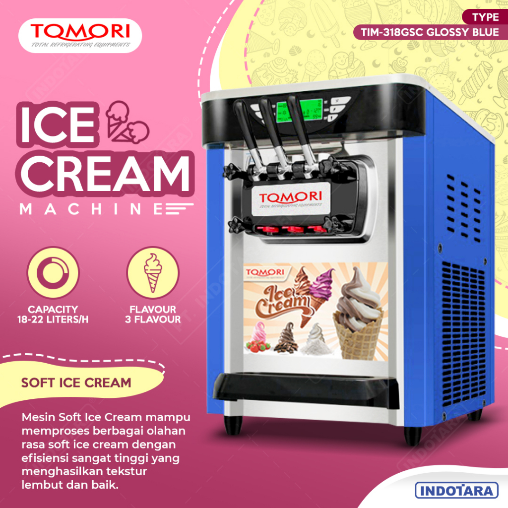 Mesin Pembuat Es Krim Soft / Soft Ice Cream Machine Tomori TIM-318GSC