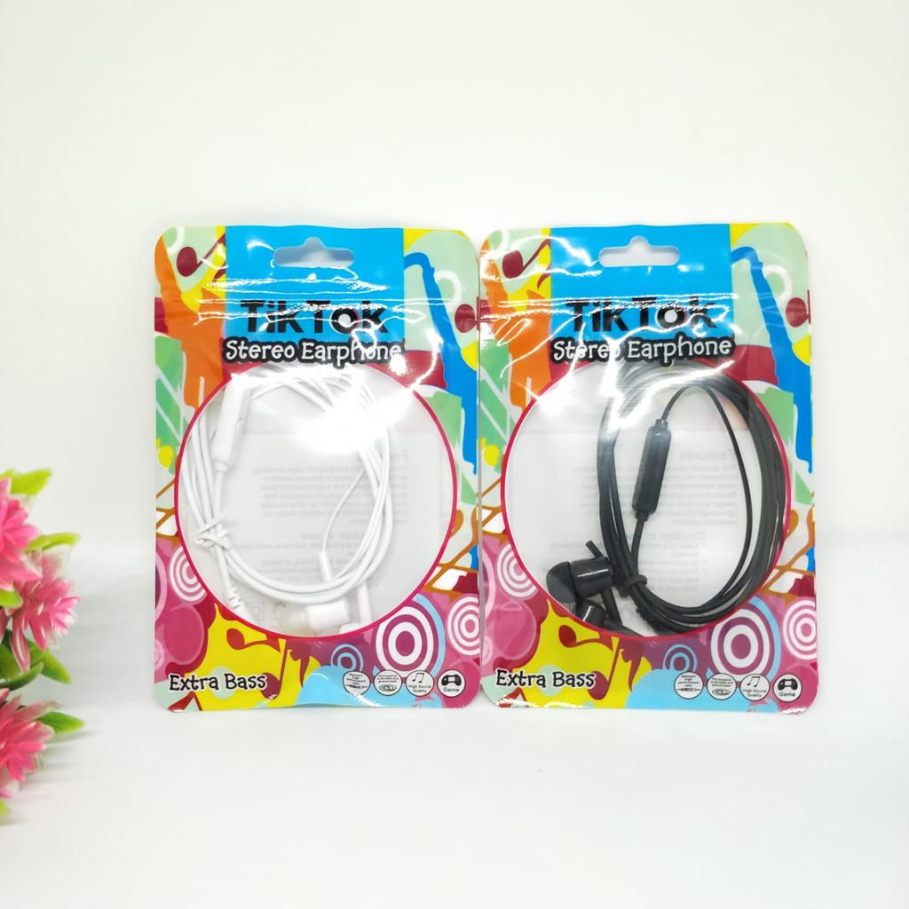 HANDSFREE TIKTOK TK29 LIMITED EDITON SUPER BASS UNIVERSAL FOR ANDROID SMARTPHONE SUPPORT SMUA HP PROMO SEN