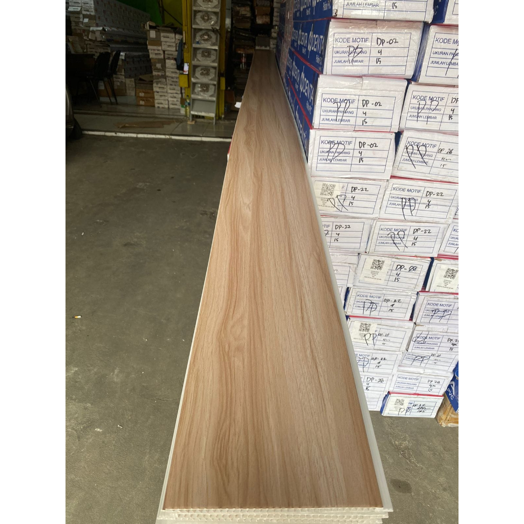 Plafon Pvc doff Serat Kayu Coklat Muda wood 9