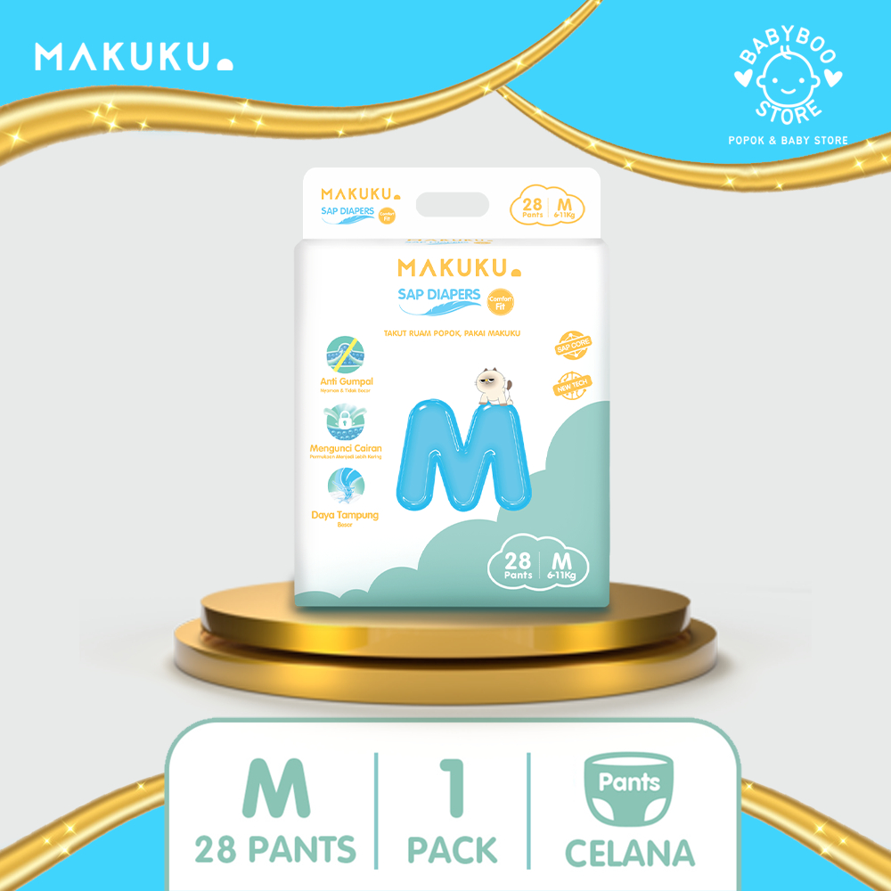 MAKUKU SAP Diapers Comfort  Fit  Pants M28 x 1 Pack Popok Bayi Celana
