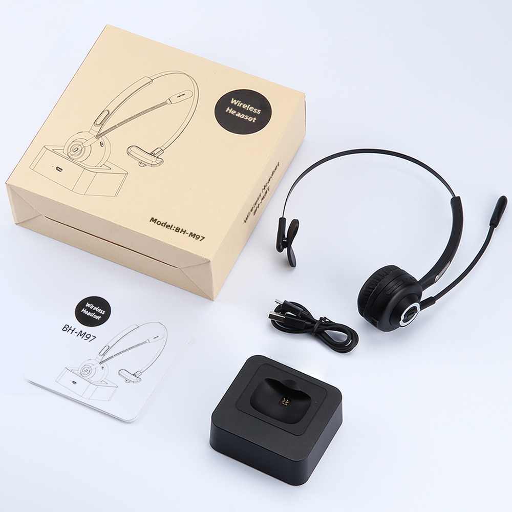 Headset Mono Bluetooth 5.0 with Base Polymer Lithium 180mah - BH-M97 - Black