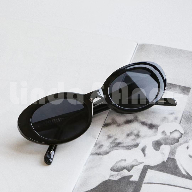 Sunglasses Trendy Kacamata Hitam Bentuk Oval Kekinian Pria dan Wanita Fashion Import