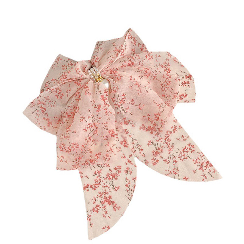 Delunashop jepit rambut motif Flower Korean Banana Hair Claw / Jepit Rambut Pisang Besar Pita Ribbon Bunga Feminim bunga