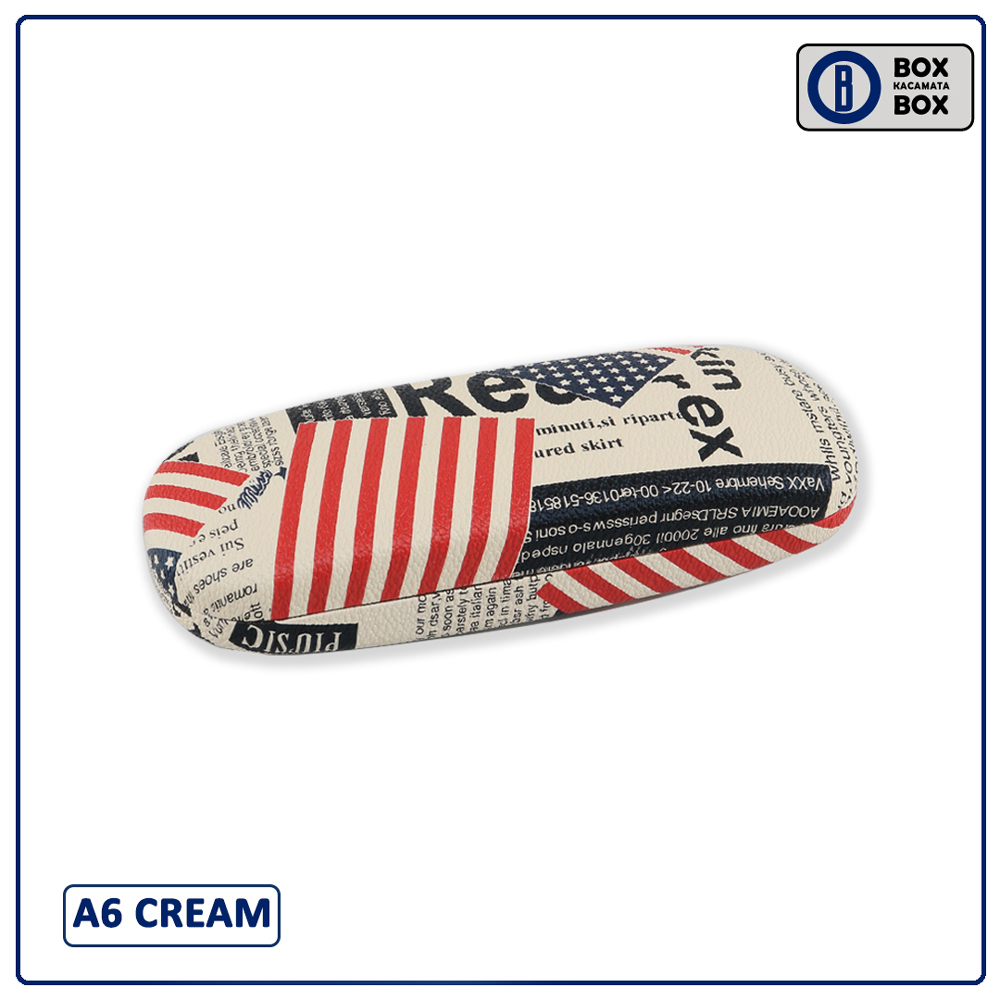 Mushto Box / Tempat Kacamata Cepuk Magnet Hardcase Motif Flag Keren A6