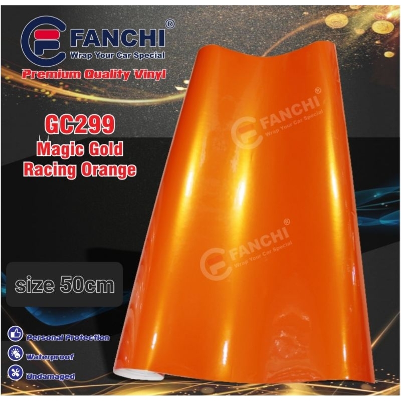 ROLL Sticker Fanchi FC299 GC299 Magic Gold Racing Orange 50cm x 9m ROLL