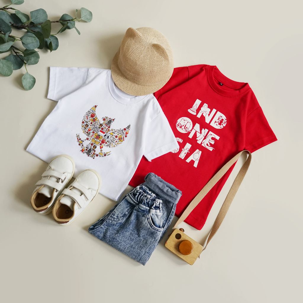 Kaos Kemerdekaan Anak / Baju Agustus Indonesia 1-7thn